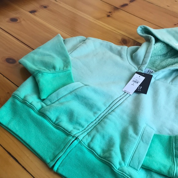 NWT GAP Dip-dye Hoodie - Green - Picture 3 of 9